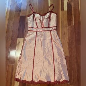 RARE NWT 100% Silk Vintage Betsey Johnson Pink Mini Dress - Size Small